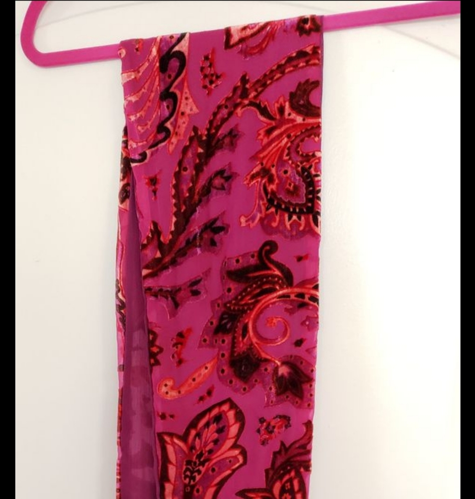 collectioneighteen fuscia, red, black velour scarf